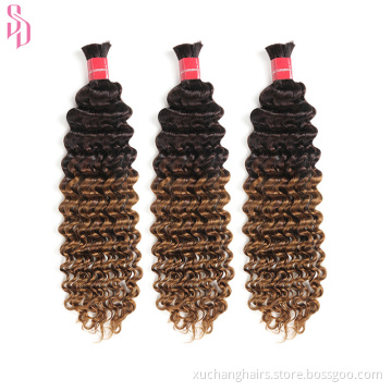 Shendu curl cabello a granel rizado extensión de cabello humano rizado alineado brasileño remy cabello bulk